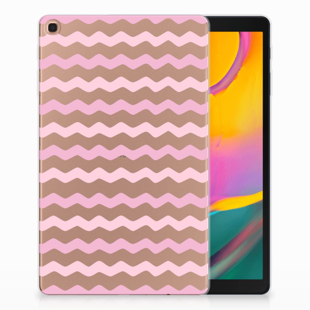 Samsung Galaxy Tab A 10.1 (2019) Uniek Tablethoesje Waves Roze