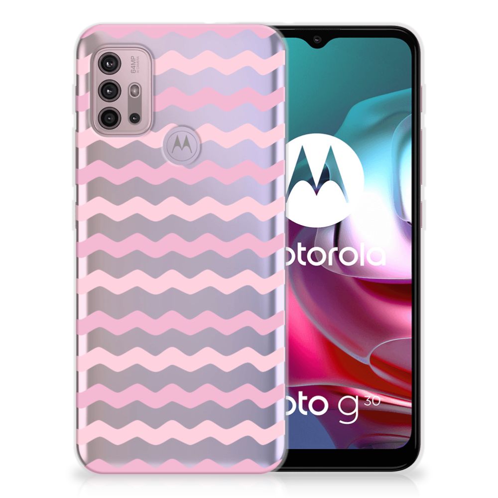 Motorola Moto G30 | G10 TPU bumper Waves Roze
