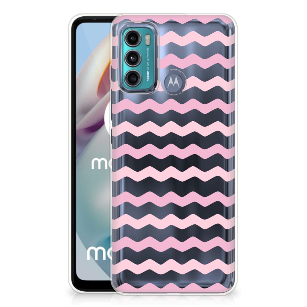 Motorola Moto G60 TPU bumper Waves Roze