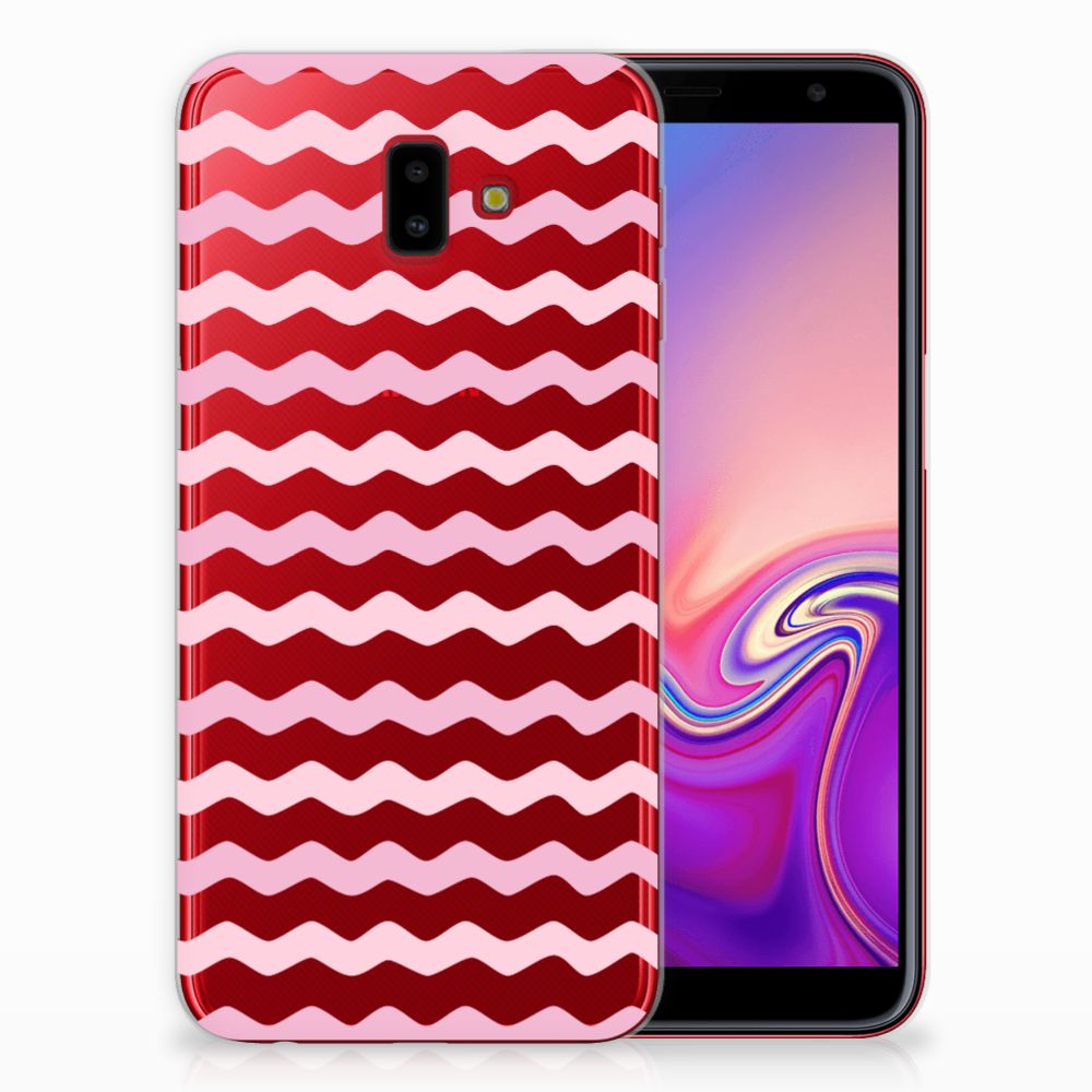 Samsung Galaxy J6 Plus (2018) TPU bumper Waves Roze