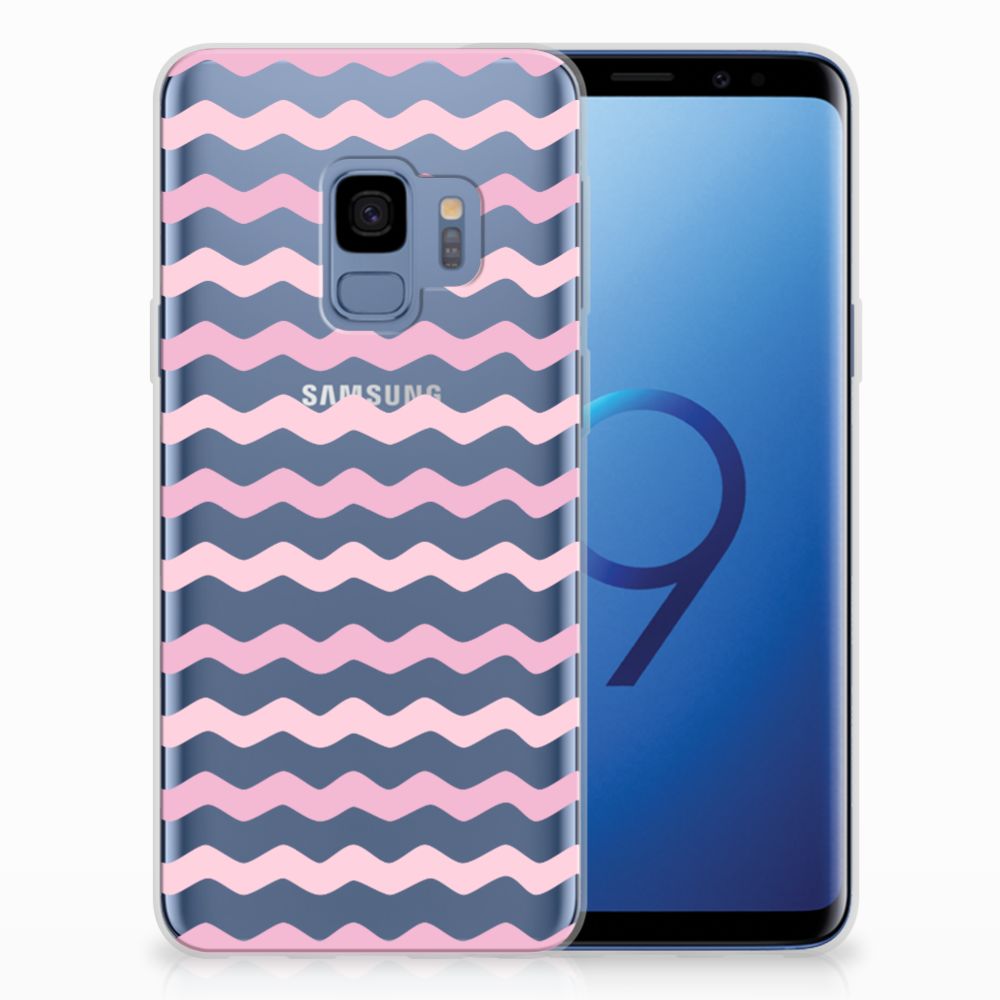 Samsung Galaxy S9 TPU bumper Waves Roze