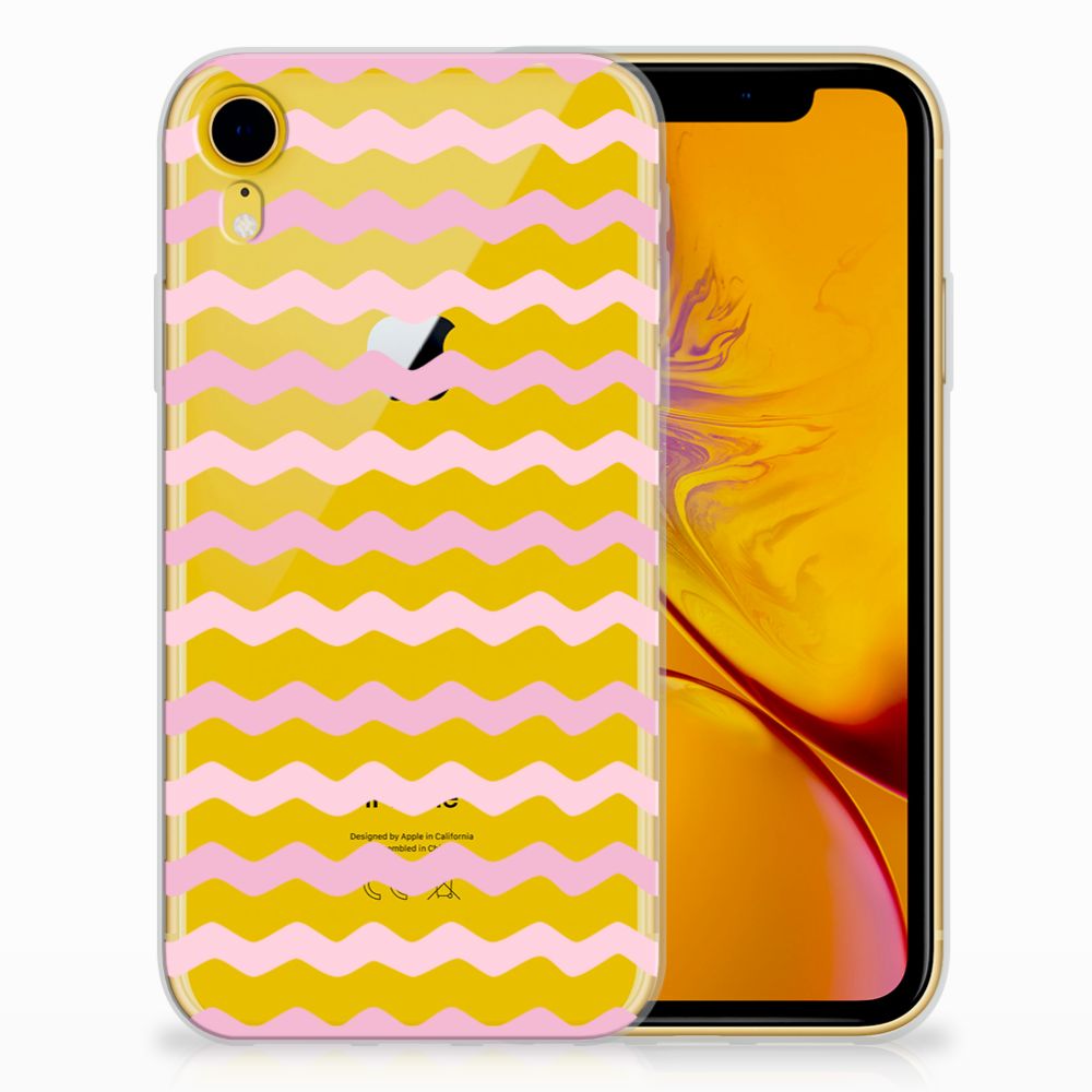 Apple iPhone Xr TPU bumper Waves Roze
