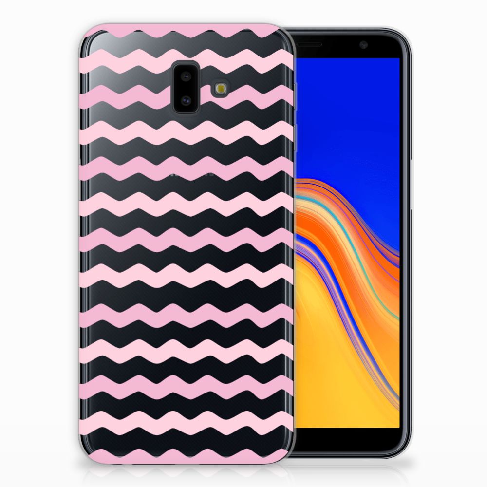 Samsung Galaxy J6 Plus (2018) TPU bumper Waves Roze
