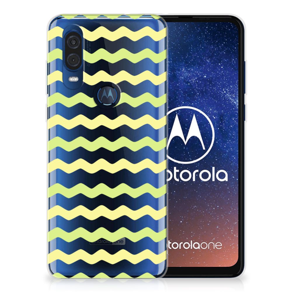 Motorola One Vision TPU bumper Waves Yellow