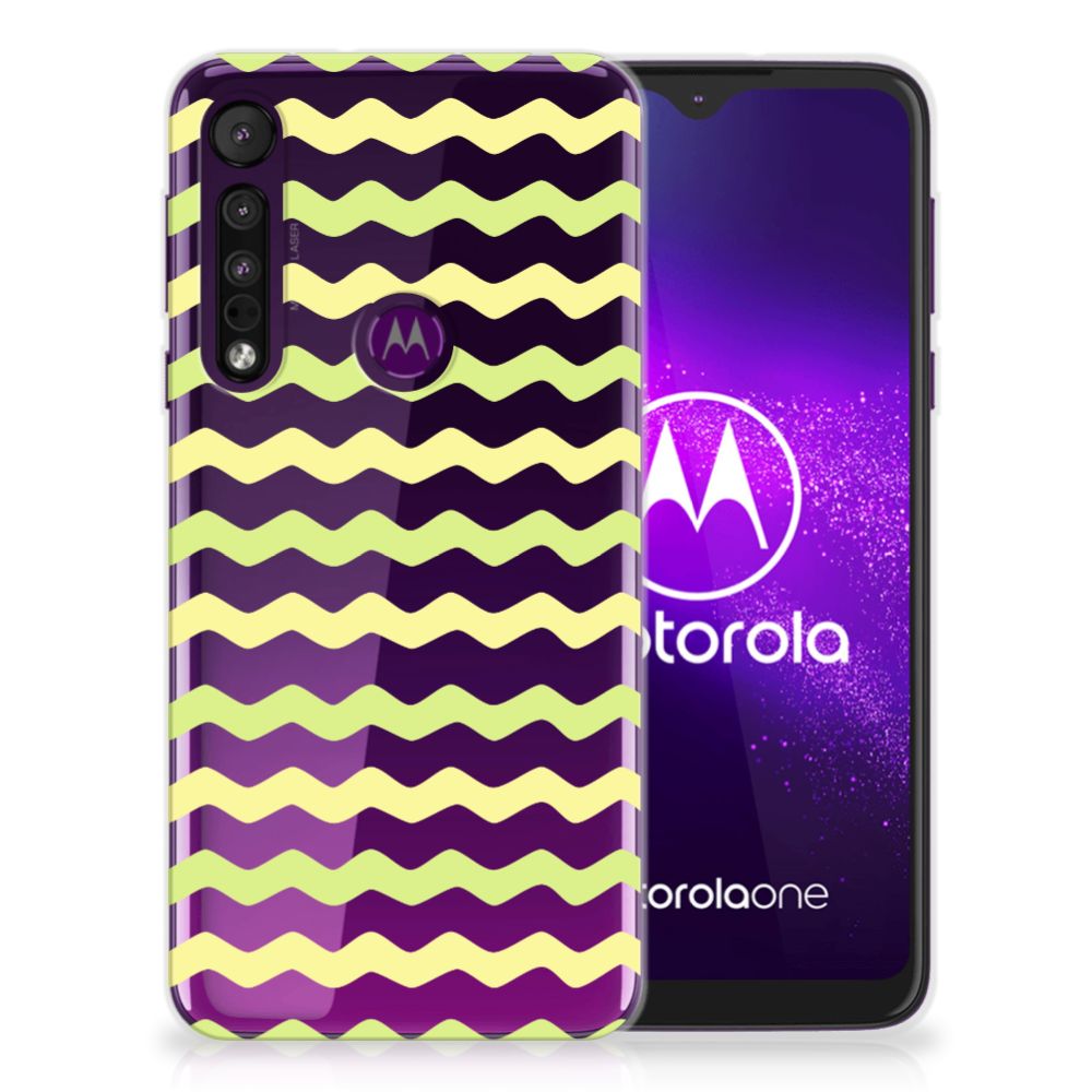 Motorola One Macro TPU bumper Waves Yellow