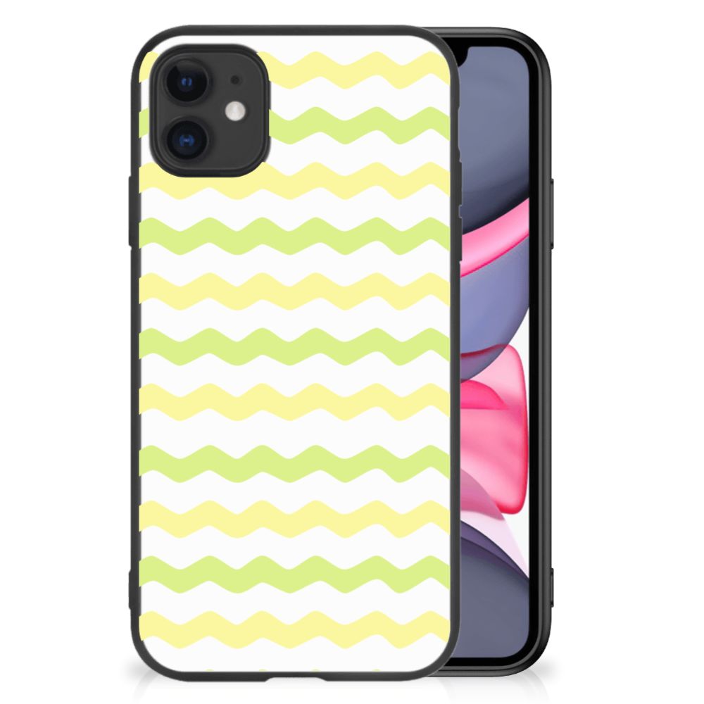 iPhone 11 Back Case Waves Yellow