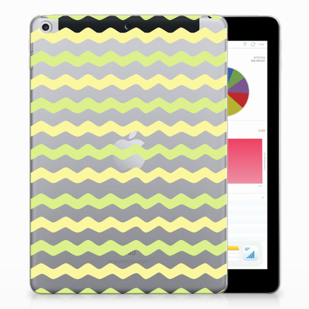 Apple iPad 9.7 2018 | 2017 Uniek Tablethoesje Waves Yellow