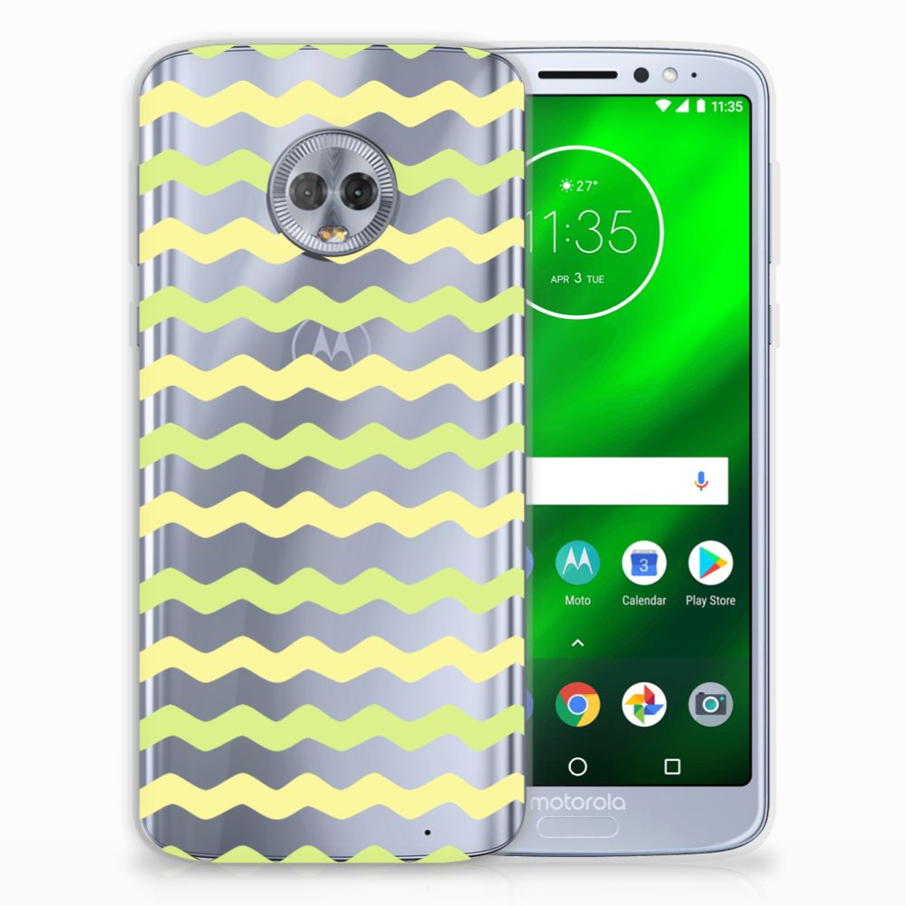 Motorola Moto G6 Plus TPU bumper Waves Yellow
