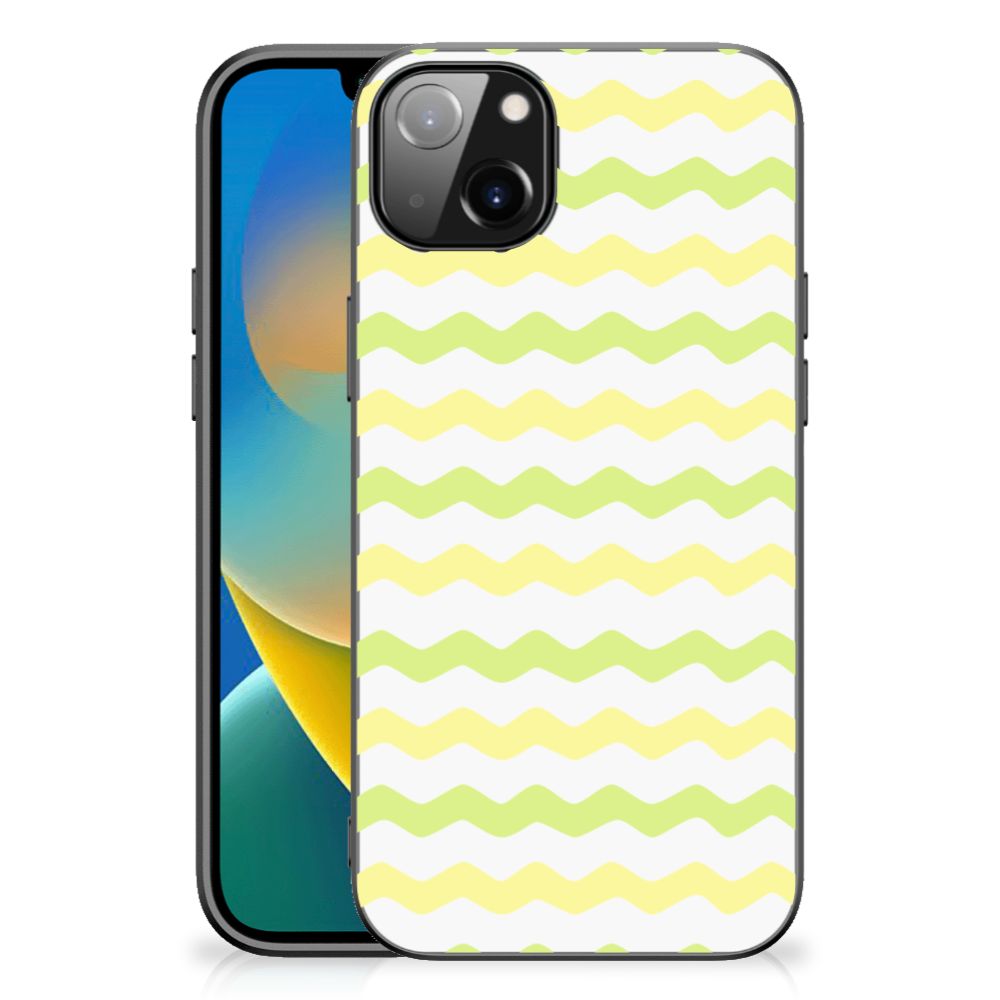 iPhone 14 Max Back Case Waves Yellow