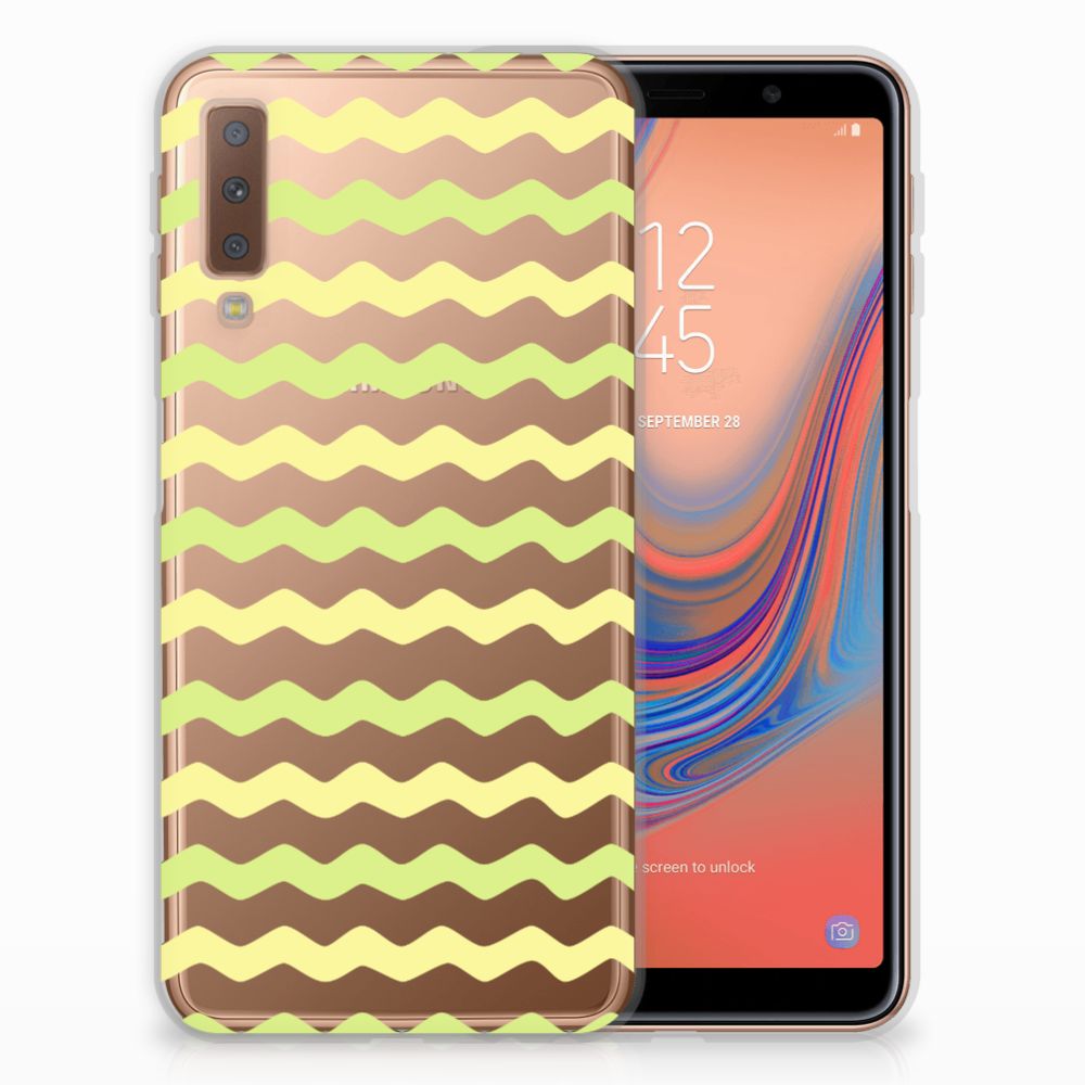 Samsung Galaxy A7 (2018) TPU bumper Waves Yellow