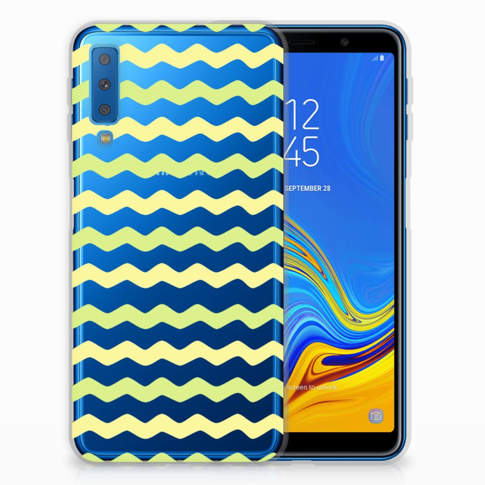 Samsung Galaxy A7 (2018) TPU bumper Waves Yellow