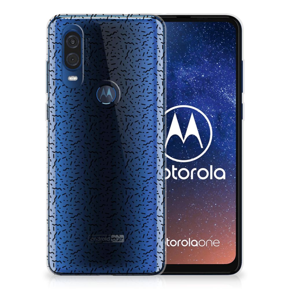 Motorola One Vision TPU bumper Stripes Dots