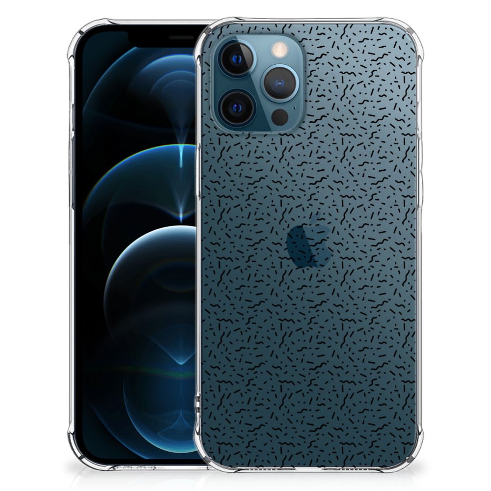 iPhone 12 | 12 Pro Doorzichtige Silicone Hoesje Stripes Dots