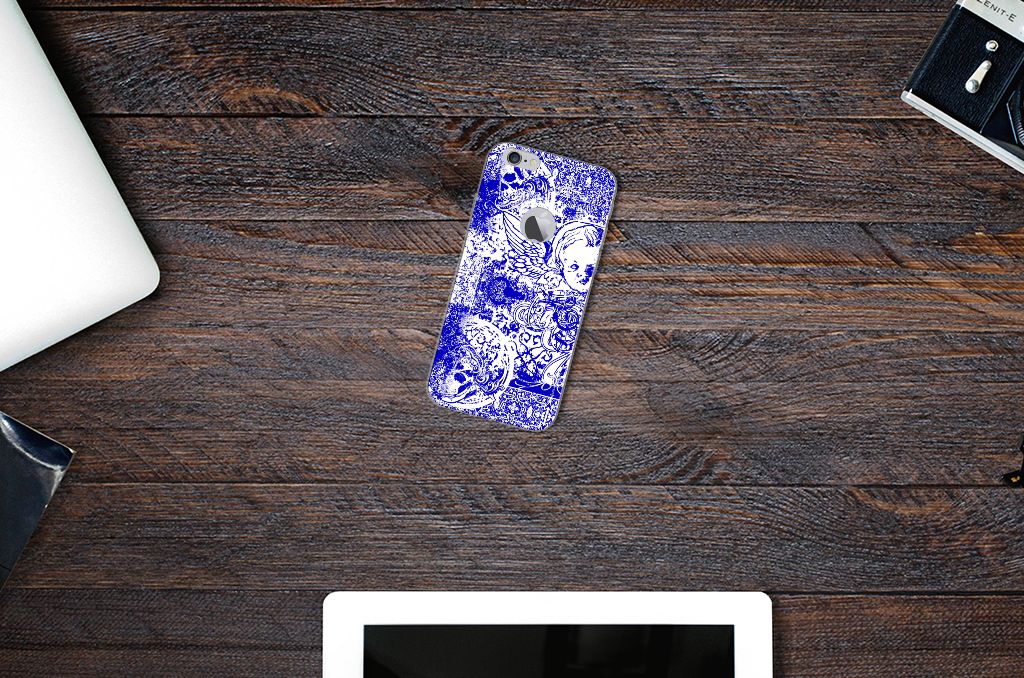 Silicone Back Case Apple iPhone 6 Plus | 6s Plus Angel Skull Blauw