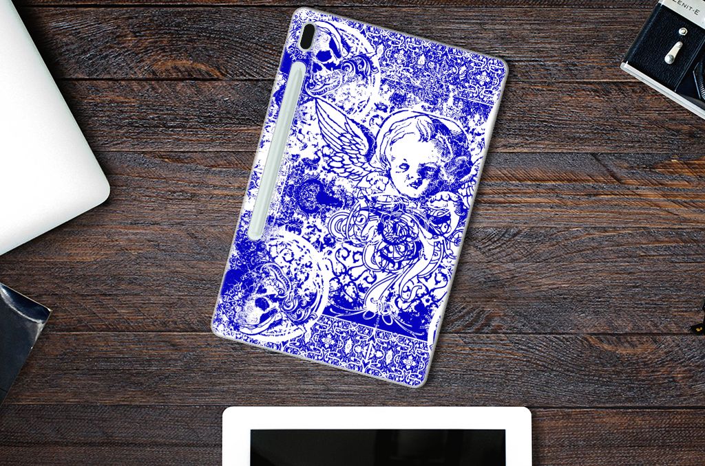 Tablet BackCover Samsung Galaxy Tab S7FE Angel Skull Blauw
