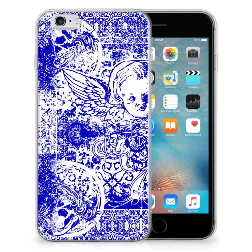 Silicone Back Case Apple iPhone 6 | 6s Angel Skull Blauw
