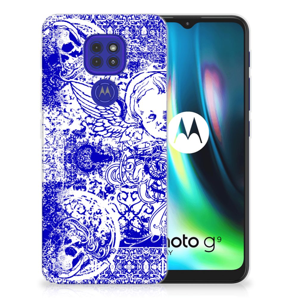 Silicone Back Case Motorola Moto G9 Play | E7 Plus Angel Skull Blauw