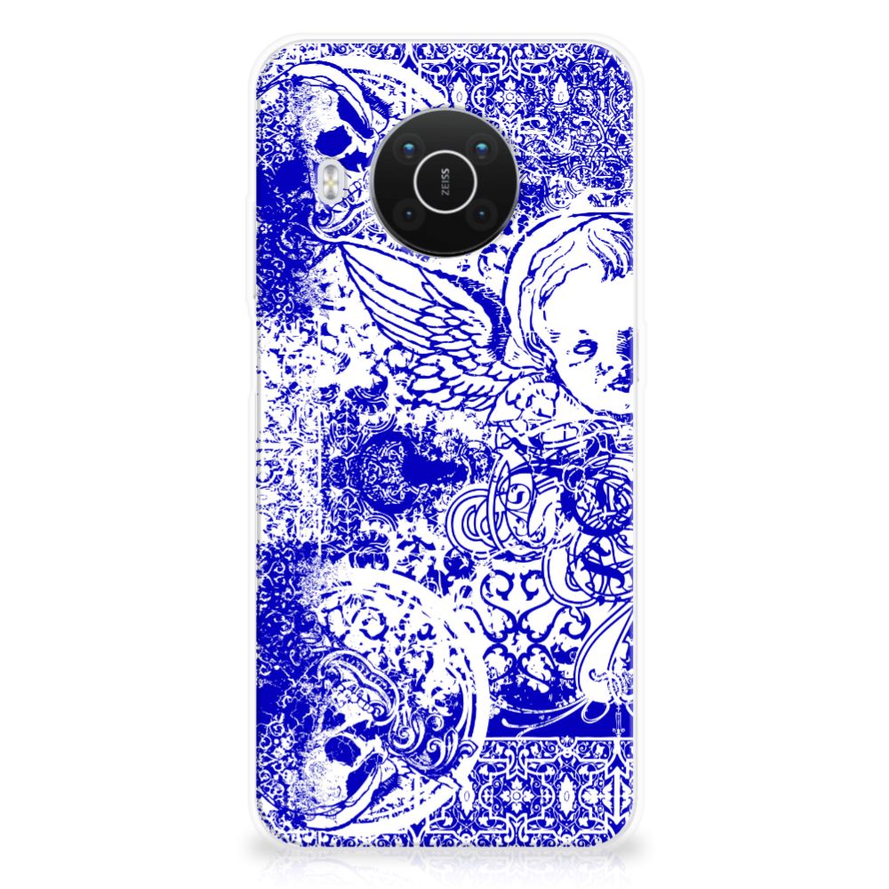 Silicone Back Case Nokia X10 | X20 Angel Skull Blauw