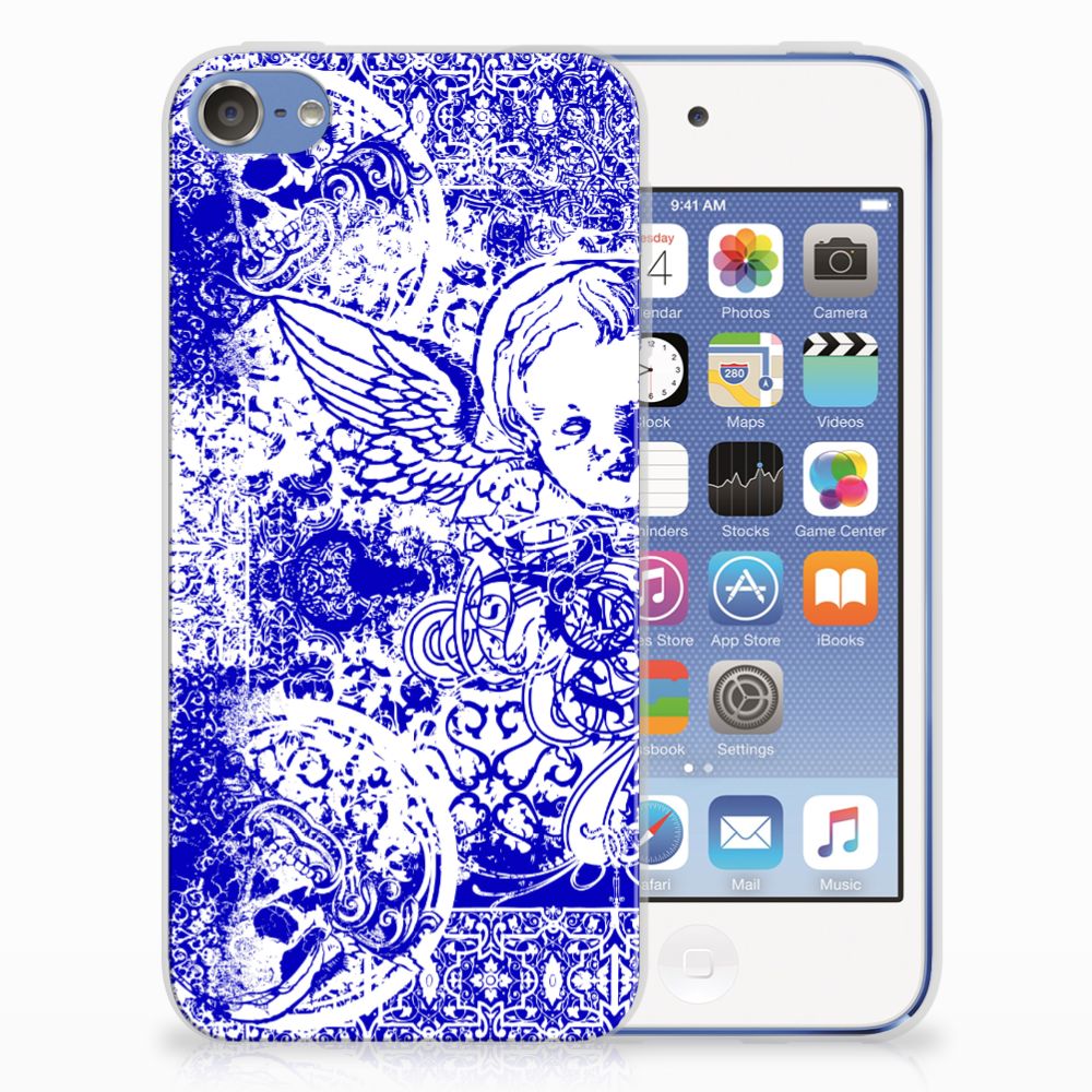 Apple iPod Touch 5 | 6 Uniek TPU Hoesje Angel Skull Blue
