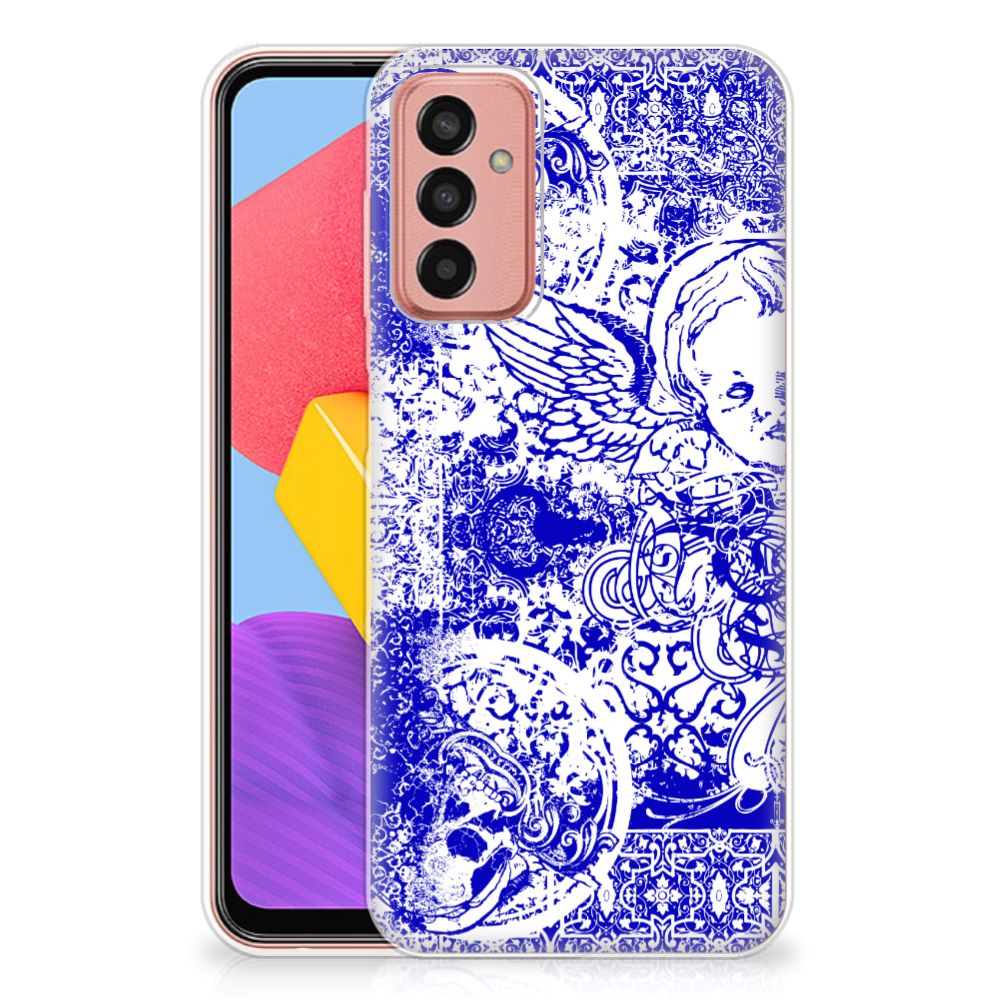 Silicone Back Case Samsung Galaxy M13 | M23 Angel Skull Blauw
