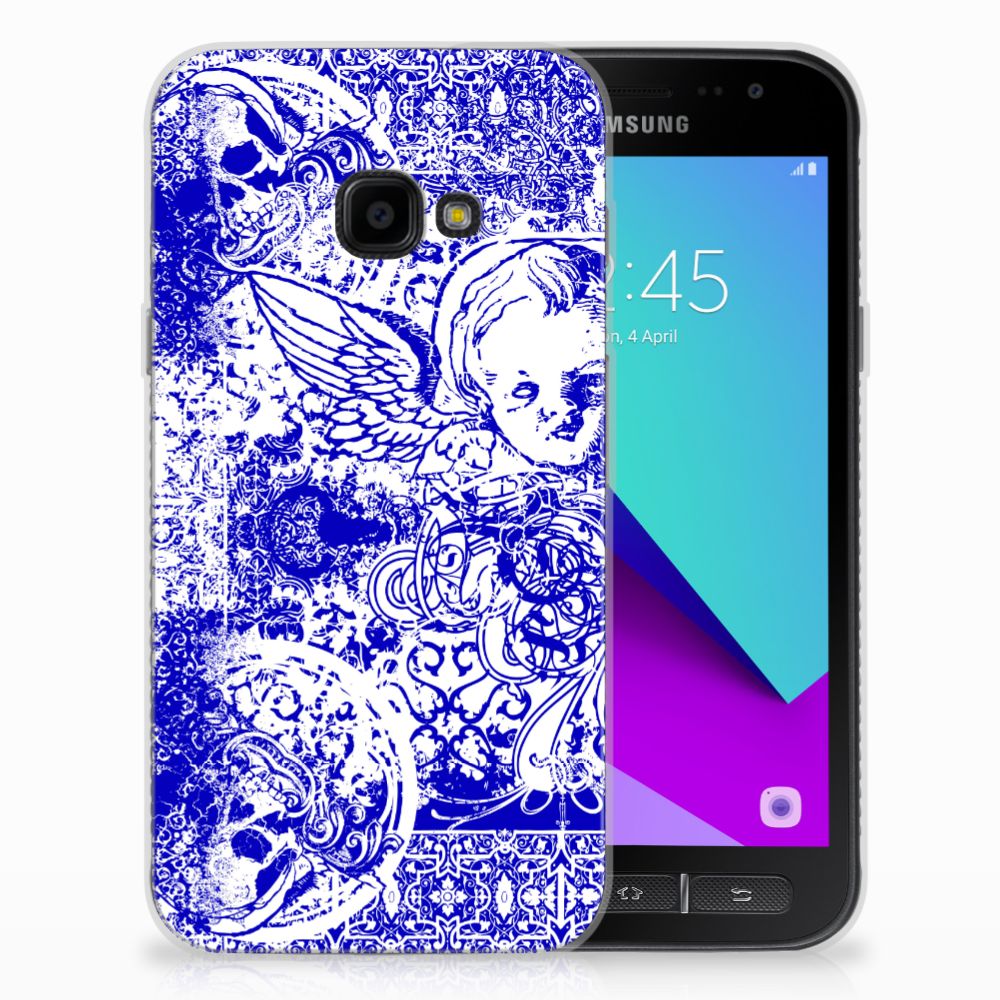 Silicone Back Case Samsung Galaxy Xcover 4 | Xcover 4s Angel Skull Blauw