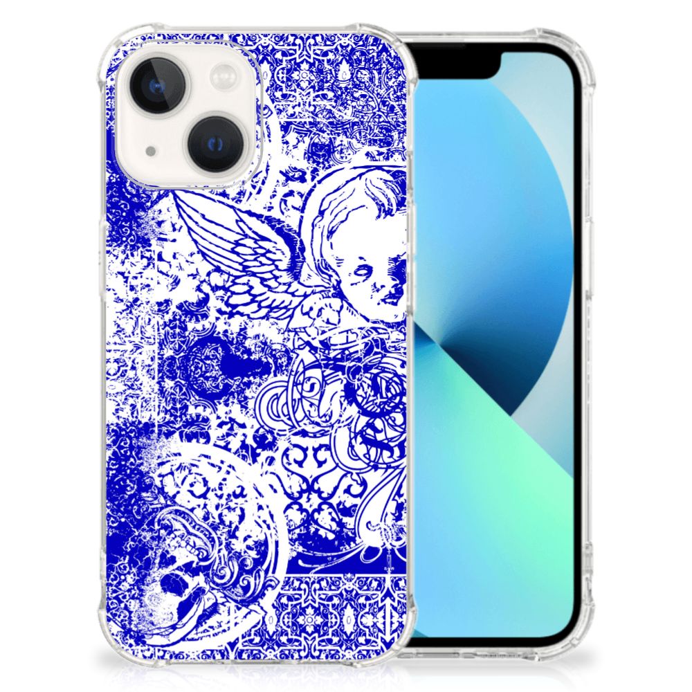 Extreme Case iPhone 13 Angel Skull Blauw