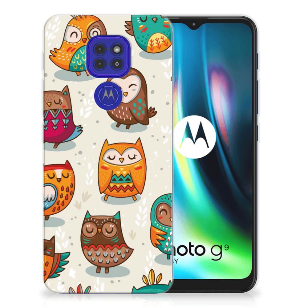 Motorola Moto G9 Play | E7 Plus TPU Hoesje Vrolijke Uilen