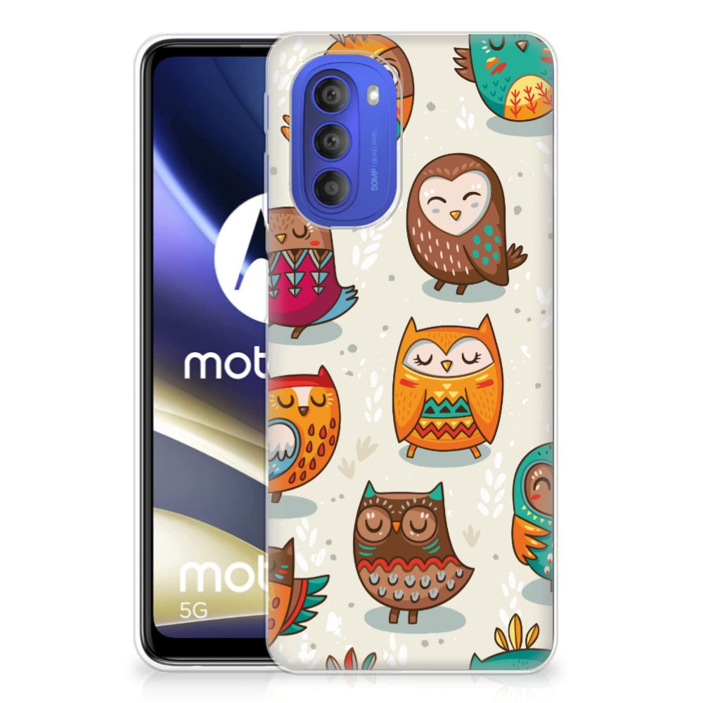 Motorola Moto G51 5G TPU Hoesje Vrolijke Uilen