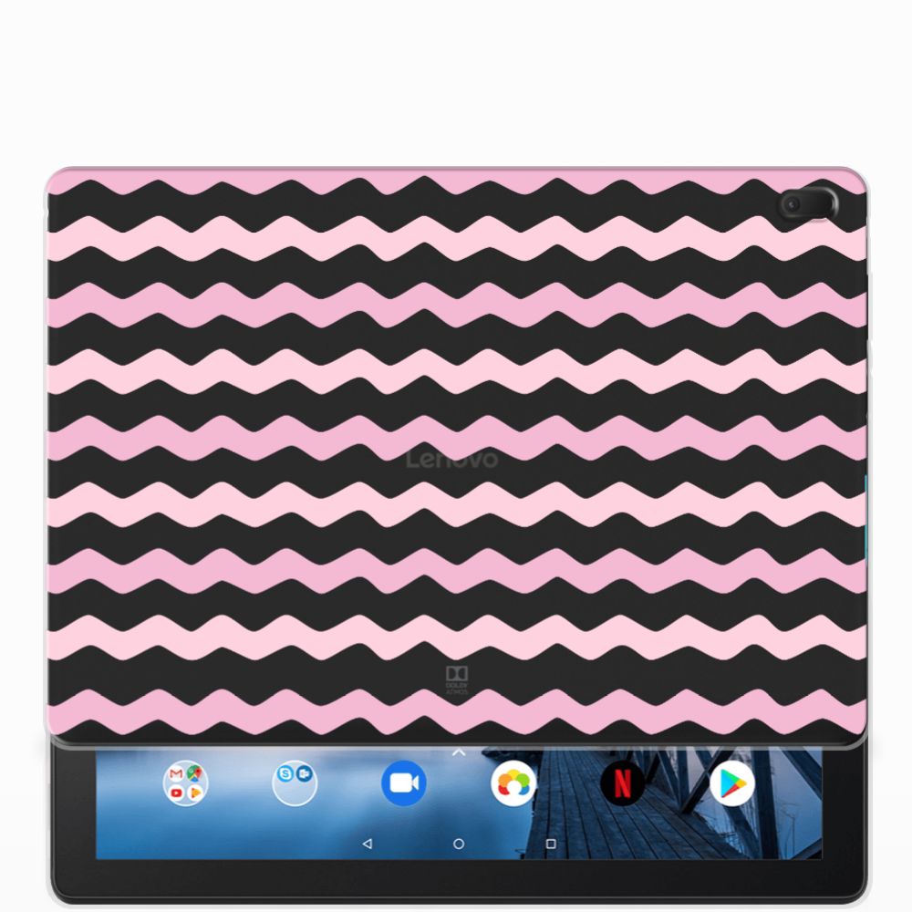 Lenovo Tab E10 Uniek Tablethoesje Waves Roze
