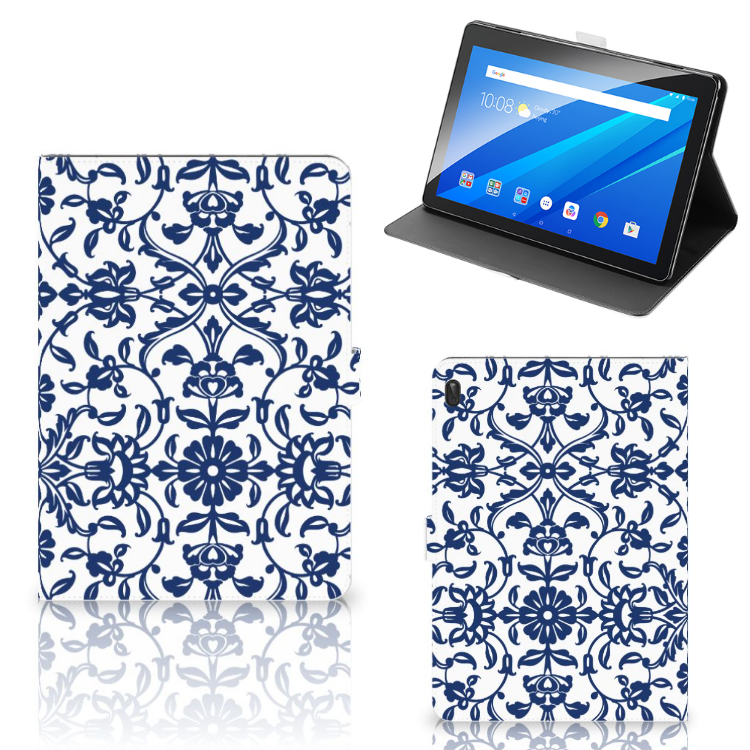 Lenovo Tab E10 Tablet Cover Flower Blue