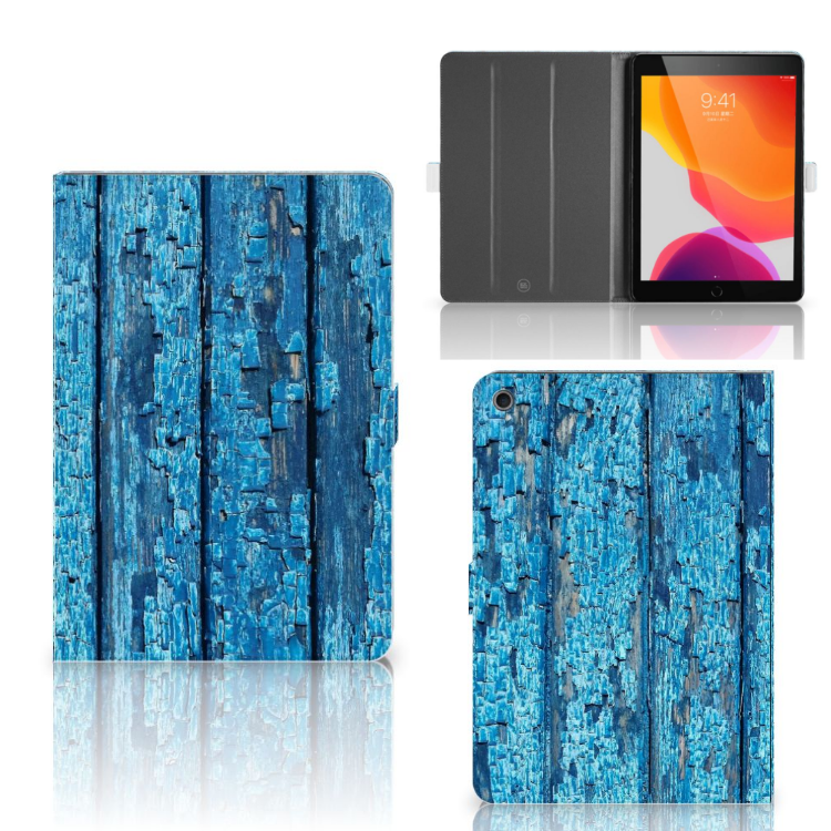 iPad 10.2 2019 | iPad 10.2 2020 | 10.2 2021 Tablet Book Cover Wood Blue