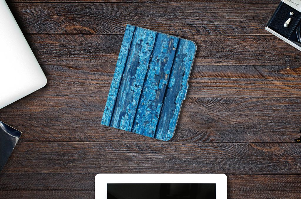 iPad Mini 6 (2021) Tablet Book Cover Wood Blue