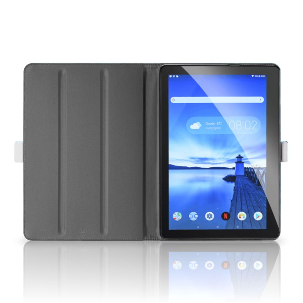 Lenovo Tab E10 Tablet Book Cover Wood Blue