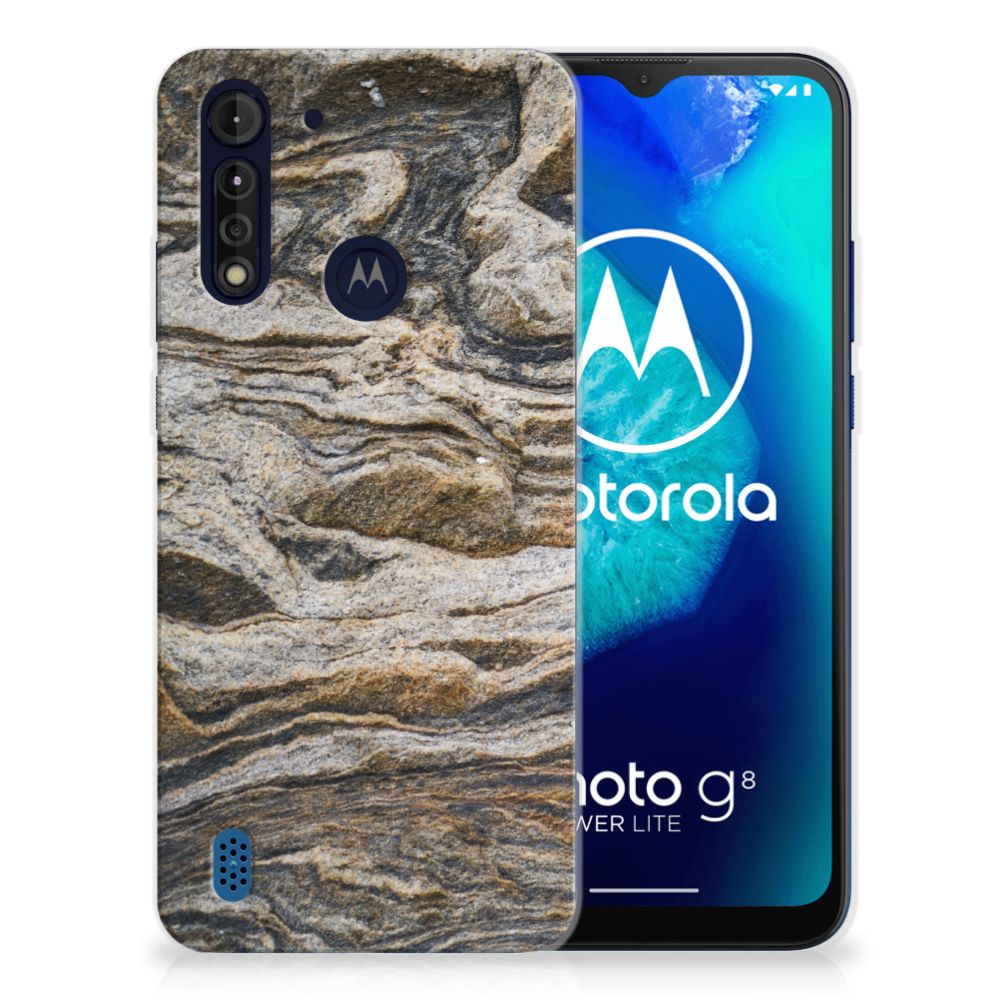 Motorola Moto G8 Power Lite TPU Siliconen Hoesje Steen