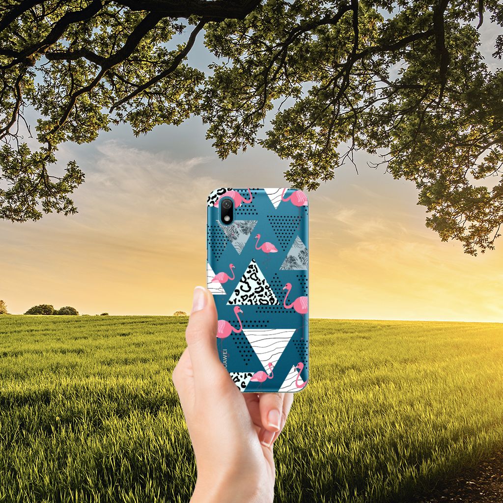 Huawei Y5 (2019) TPU Hoesje Flamingo Triangle