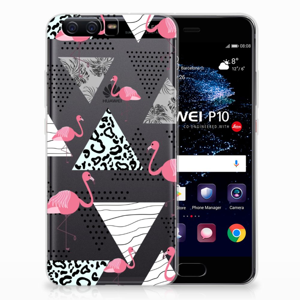 Huawei P10 TPU Hoesje Flamingo Triangle