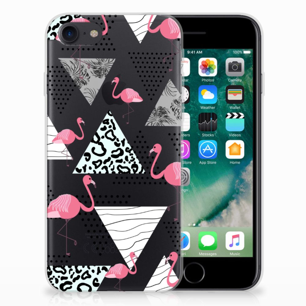 Apple iPhone 7 | 8 Uniek TPU Hoesje Flamingo Triangle