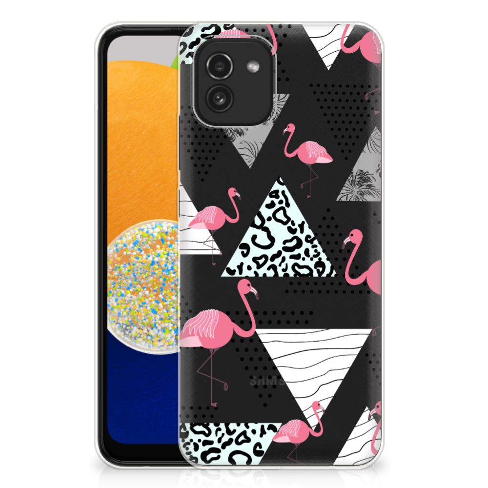 Samsung Galaxy A03 TPU Hoesje Flamingo Triangle