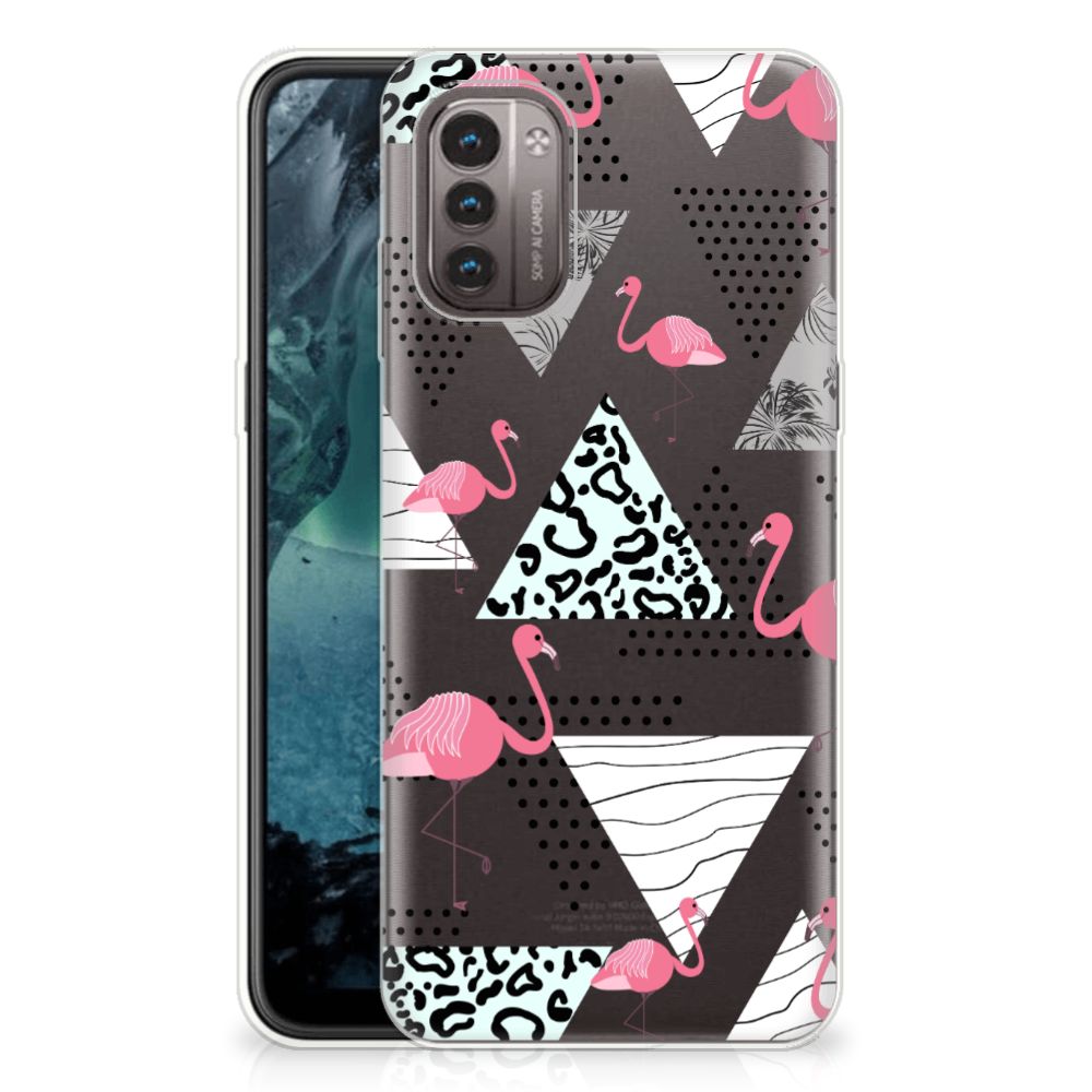 Nokia G21 | G11 TPU Hoesje Flamingo Triangle