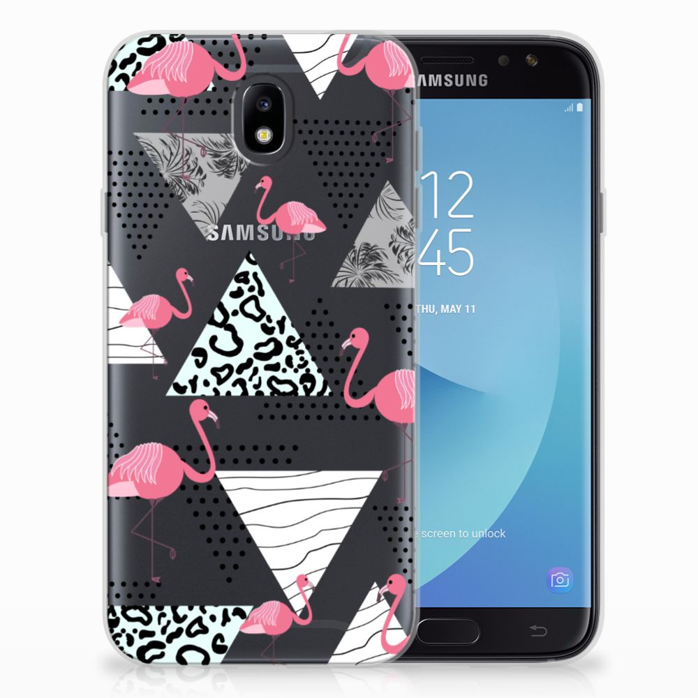 Samsung Galaxy J7 2017 | J7 Pro TPU Hoesje Flamingo Triangle
