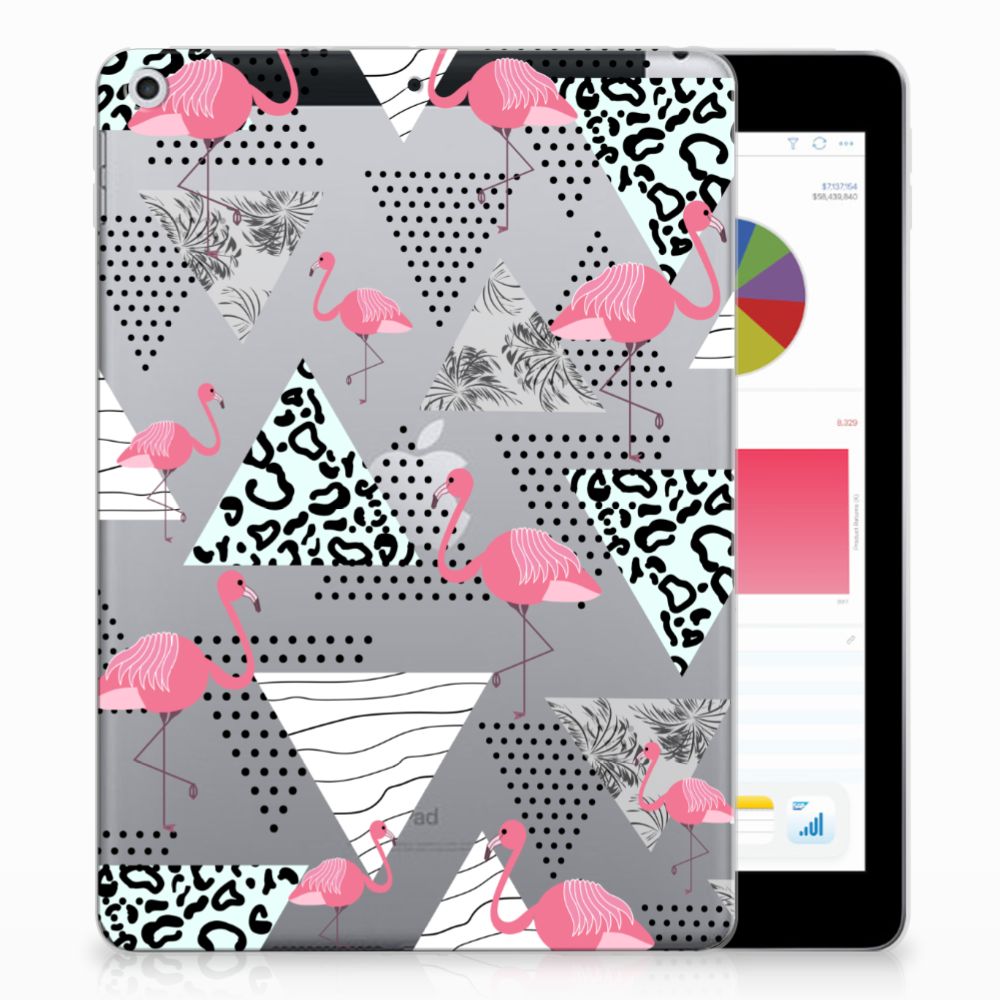 Apple iPad 9.7 2018 | 2017 Back Case Flamingo Triangle