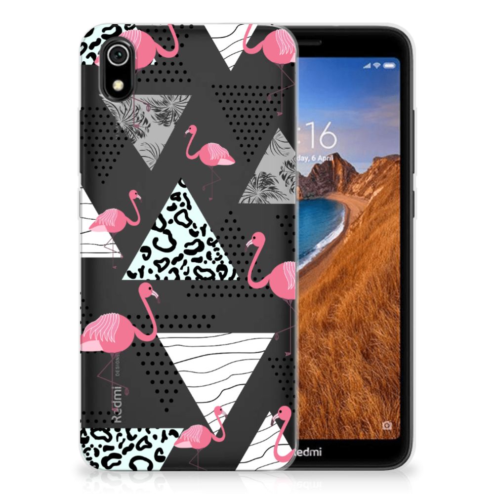 Xiaomi Redmi 7A TPU Hoesje Flamingo Triangle