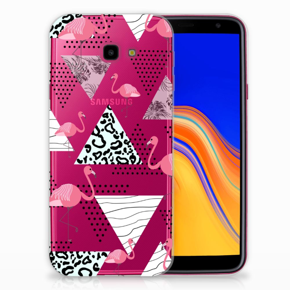 Samsung Galaxy J4 Plus (2018) TPU Hoesje Flamingo Triangle