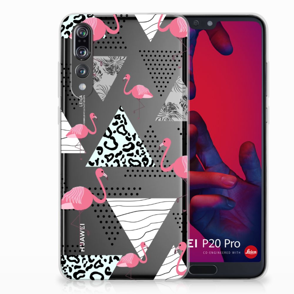 Huawei P20 Pro TPU Hoesje Flamingo Triangle