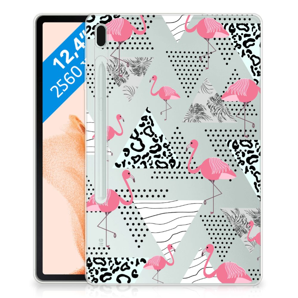 Samsung Galaxy Tab S7FE Back Case Flamingo Triangle