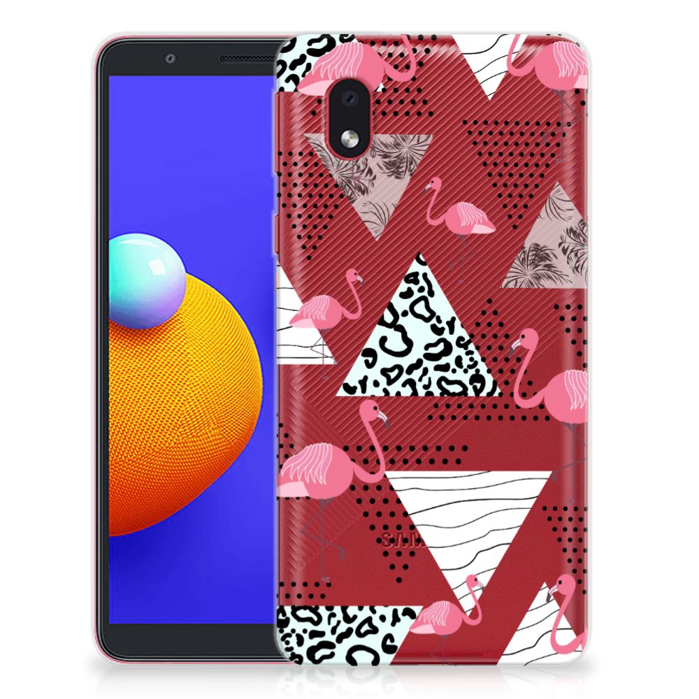 Samsung Galaxy A01 Core TPU Hoesje Flamingo Triangle