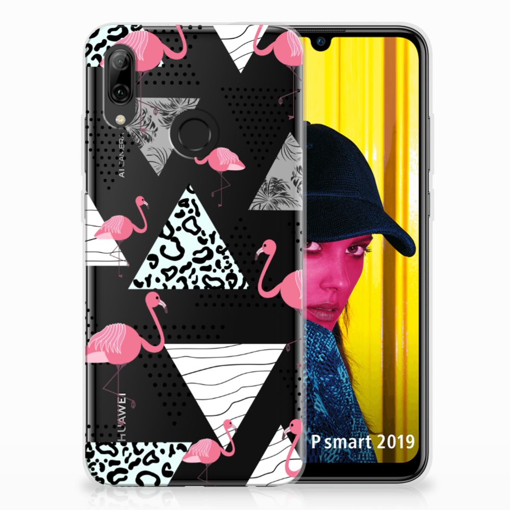 Huawei P Smart 2019 TPU Hoesje Flamingo Triangle
