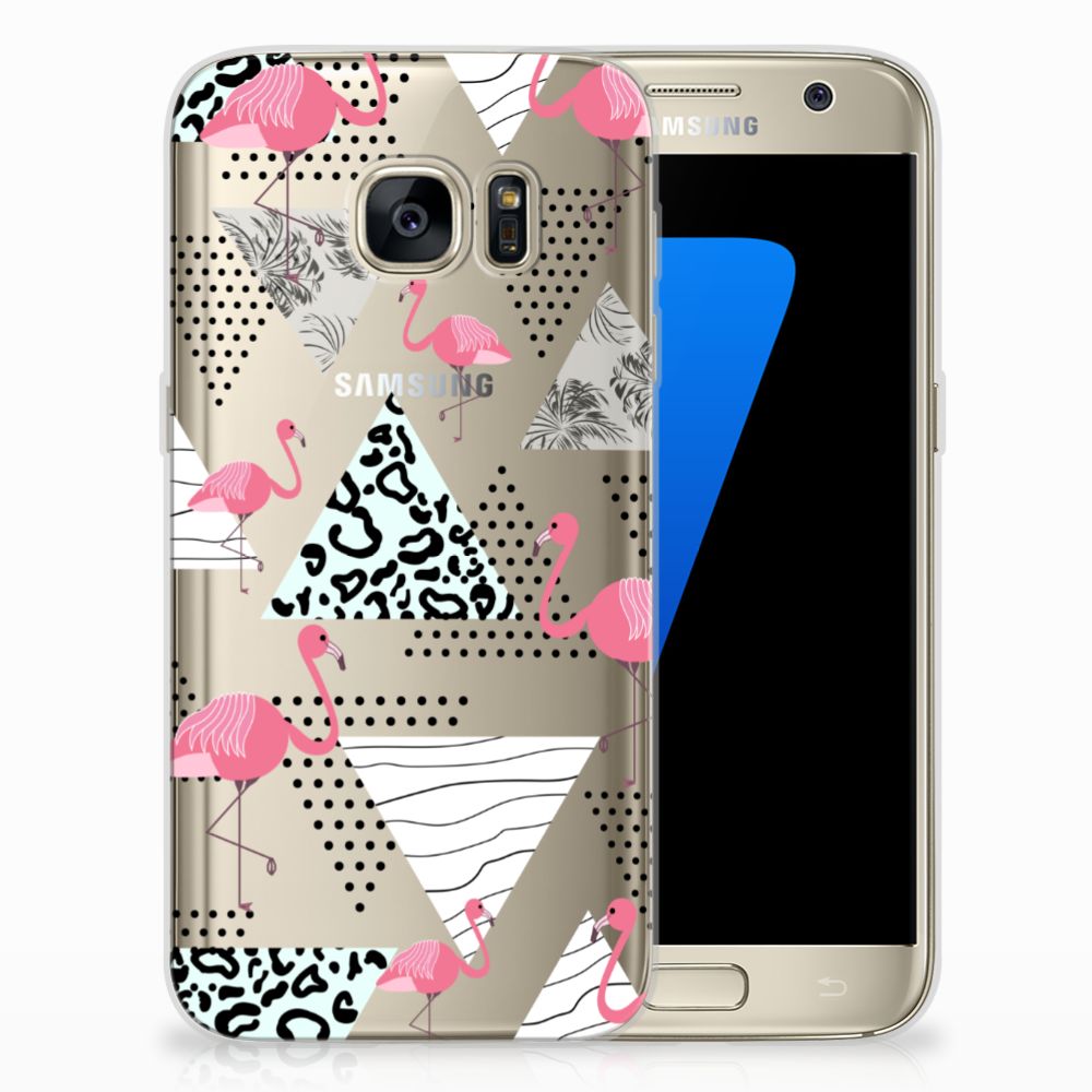 Samsung Galaxy S7 TPU Hoesje Flamingo Triangle