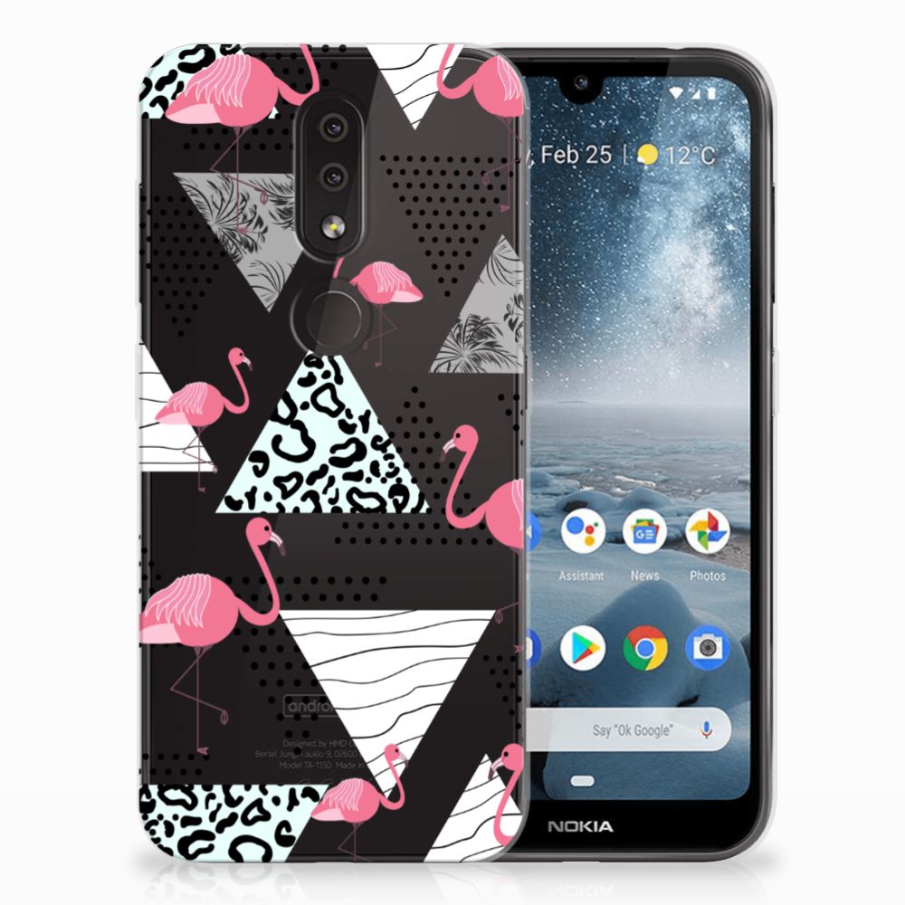 Nokia 4.2 TPU Hoesje Flamingo Triangle