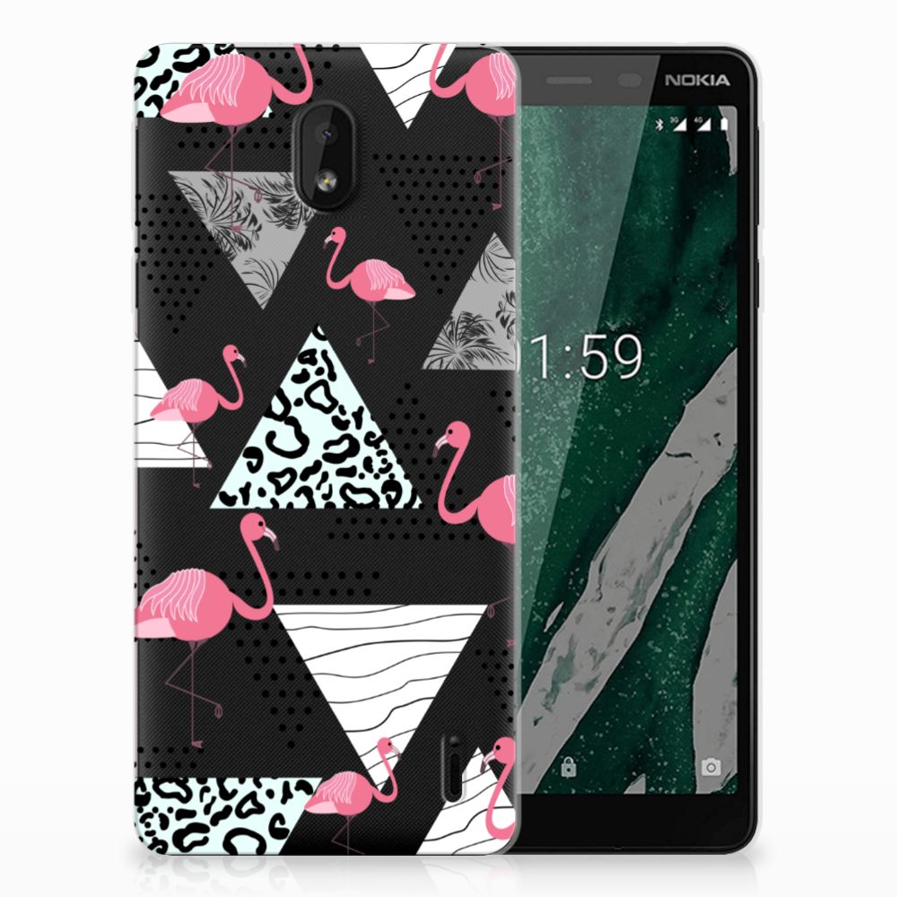 Nokia 1 Plus TPU Hoesje Flamingo Triangle
